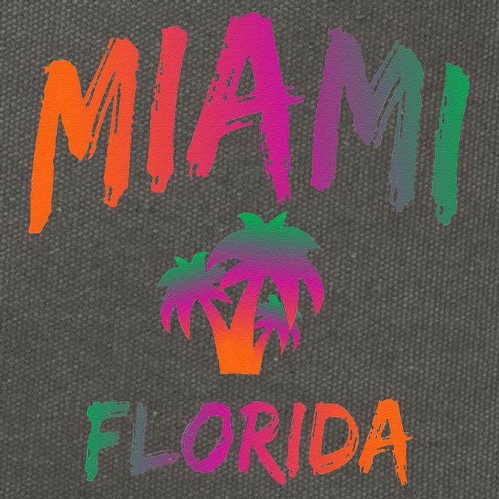 Miami Florida Text Print Classic Cotton Canvas Backpack