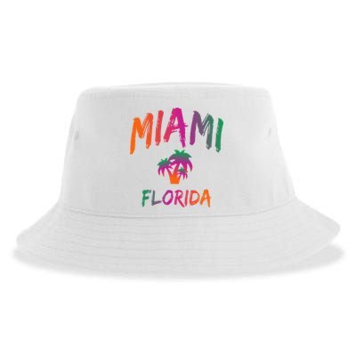 Miami Florida Text Print Classic Sustainable Bucket Hat