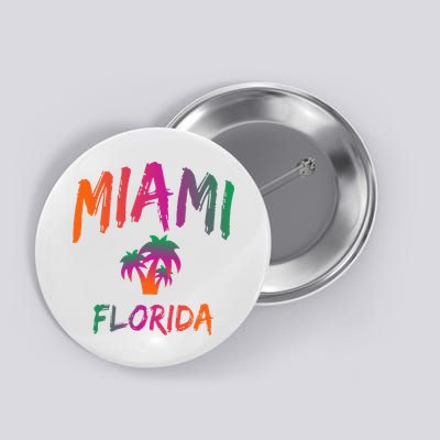 Miami Florida Text Print Classic Button