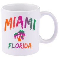 Miami Florida Text Print Classic 11oz C Handle Ceramic Mug