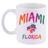 Miami Florida Text Print Classic 11oz C Handle Ceramic Mug