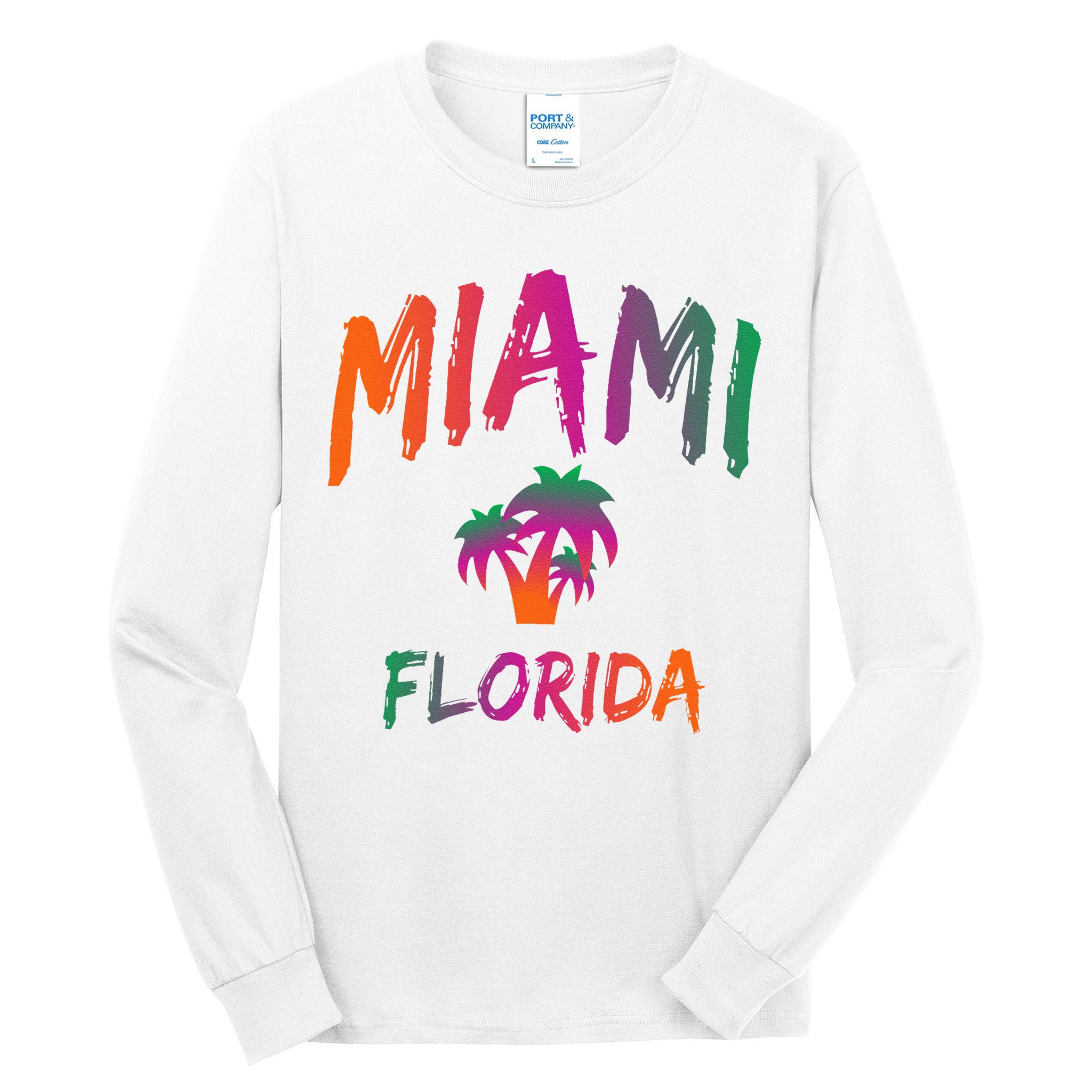 Miami Florida Text Print Classic Tall Long Sleeve T-Shirt