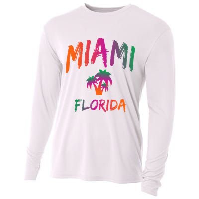 Miami Florida Text Print Classic Cooling Performance Long Sleeve Crew