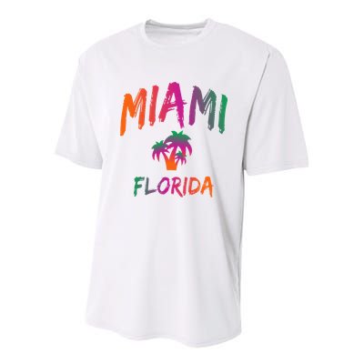 Miami Florida Text Print Classic Youth Performance Sprint T-Shirt