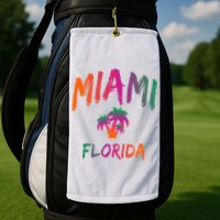 Miami Florida Text Print Classic Golf Towel