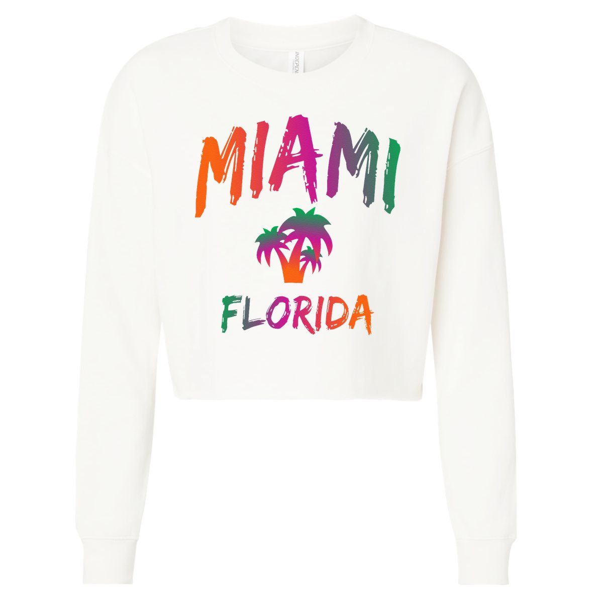 Miami Florida Text Print Classic Cropped Pullover Crew
