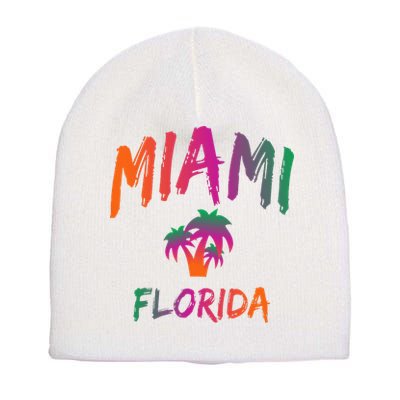 Miami Florida Text Print Classic Short Acrylic Beanie