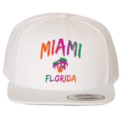 Miami Florida Text Print Classic Wool Snapback Cap