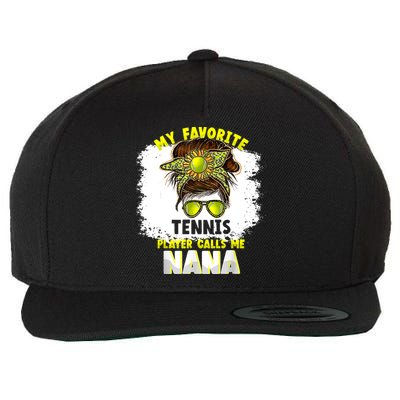 My Favorite Tennis Player Calls Me Nana Funny Tennis Wool Snapback Cap