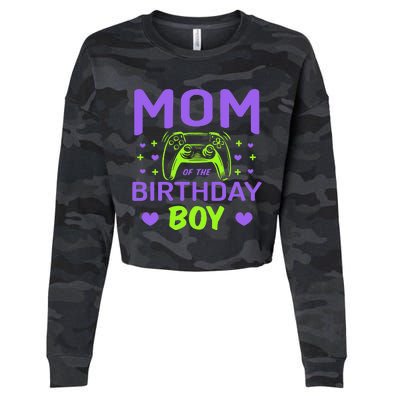 Mom Fo The Birthday Level Up For Lover Video Games Cropped Pullover Crew