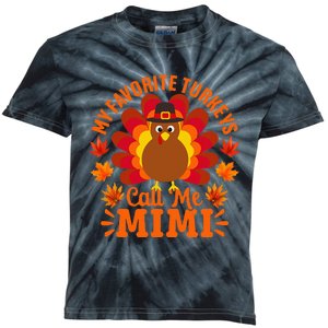 My Favorite Turkeys Call Me Mimi Funny Thanksgiving Kids Tie-Dye T-Shirt