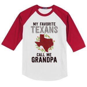 My Favorite Texans Call Me Grandpa Texas Family Christmas Kids Colorblock Raglan Jersey