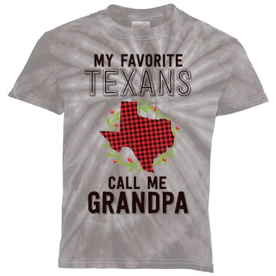 My Favorite Texans Call Me Grandpa Texas Family Christmas Kids Tie-Dye T-Shirt