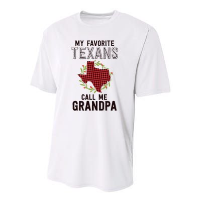 My Favorite Texans Call Me Grandpa Texas Family Christmas Youth Performance Sprint T-Shirt