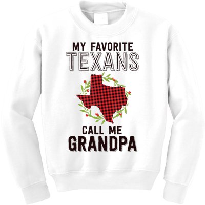 My Favorite Texans Call Me Grandpa Texas Family Christmas Kids Sweatshirt