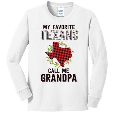 My Favorite Texans Call Me Grandpa Texas Family Christmas Kids Long Sleeve Shirt