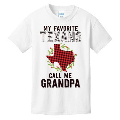 My Favorite Texans Call Me Grandpa Texas Family Christmas Kids T-Shirt