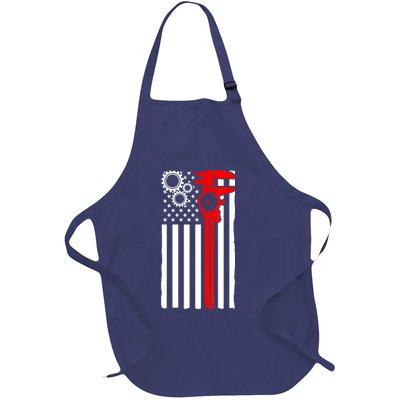 Machinist Flag Tools CNC Machine Operator Machining Full-Length Apron With Pockets