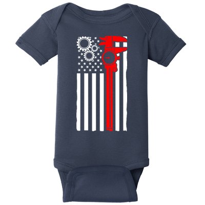Machinist Flag Tools CNC Machine Operator Machining Baby Bodysuit
