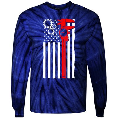 Machinist Flag Tools CNC Machine Operator Machining Tie-Dye Long Sleeve Shirt