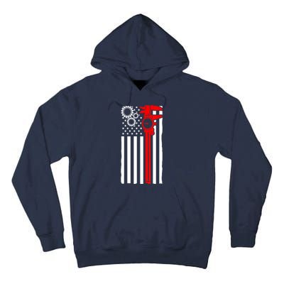 Machinist Flag Tools CNC Machine Operator Machining Tall Hoodie