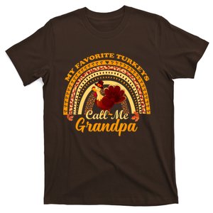 My Favorite Turkeys Call Me Grandpa Thanksgiving Thankful T-Shirt