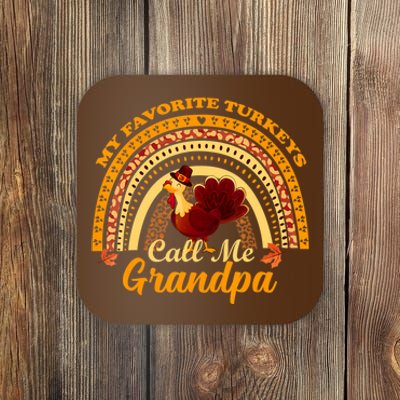 My Favorite Turkeys Call Me Grandpa Thanksgiving Thankful Coaster