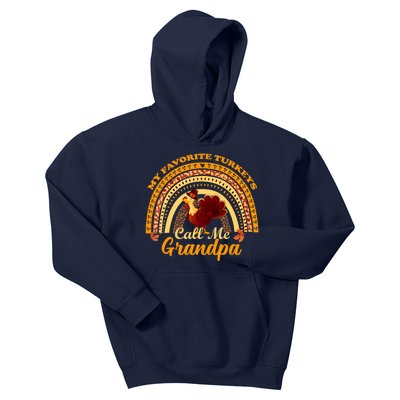 My Favorite Turkeys Call Me Grandpa Thanksgiving Thankful Kids Hoodie