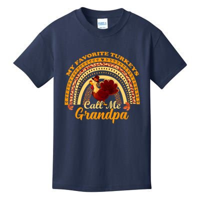 My Favorite Turkeys Call Me Grandpa Thanksgiving Thankful Kids T-Shirt