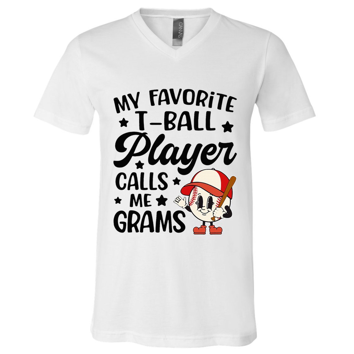 My Favorite Tball Player Calls Me Grams Cute V-Neck T-Shirt