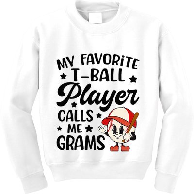 My Favorite Tball Player Calls Me Grams Cute Kids Sweatshirt
