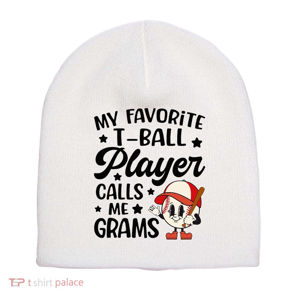 My Favorite Tball Player Calls Me Grams Cute Short Acrylic Beanie
