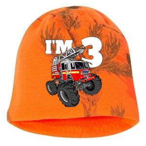 Monster Fire Truck 3rd Birthday Boy 3 Firefighter Kati - Camo Knit Beanie