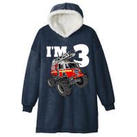 Monster Fire Truck 3rd Birthday Boy 3 Firefighter Hooded Wearable Blanket