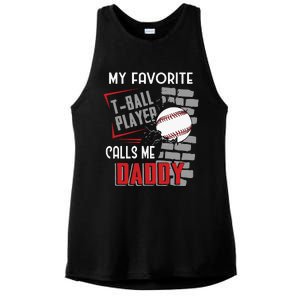 My Favorite Tball Player Calls Me Daddy Dad Teeball Ladies PosiCharge Tri-Blend Wicking Tank