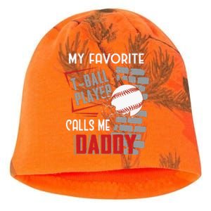 My Favorite Tball Player Calls Me Daddy Dad Teeball Kati - Camo Knit Beanie