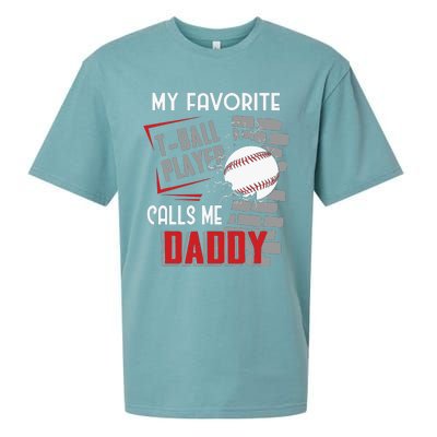 My Favorite Tball Player Calls Me Daddy Dad Teeball Sueded Cloud Jersey T-Shirt