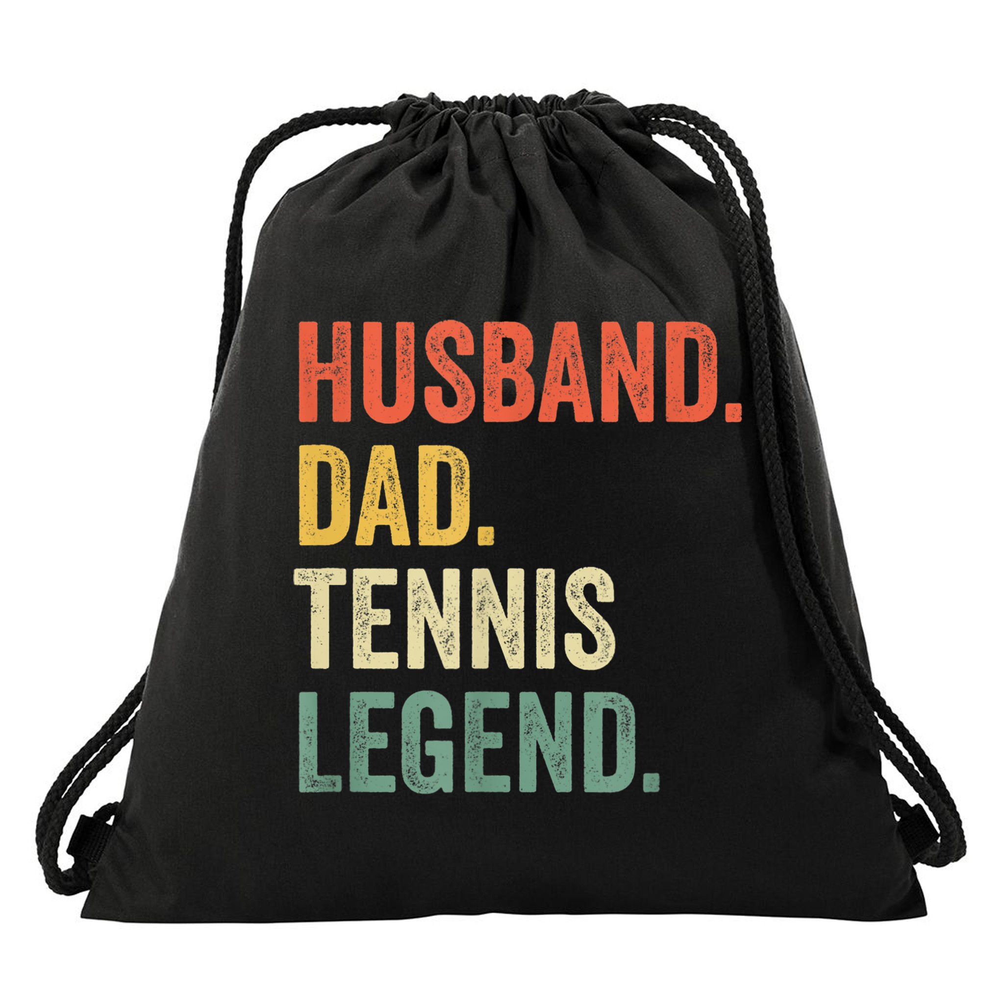 Mens Funny Tennis Player Husband Dad Tennis Legend Vintage TShirt Drawstring Bag
