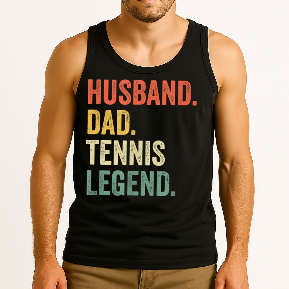 Mens Funny Tennis Player Husband Dad Tennis Legend Vintage TShirt Tank Top