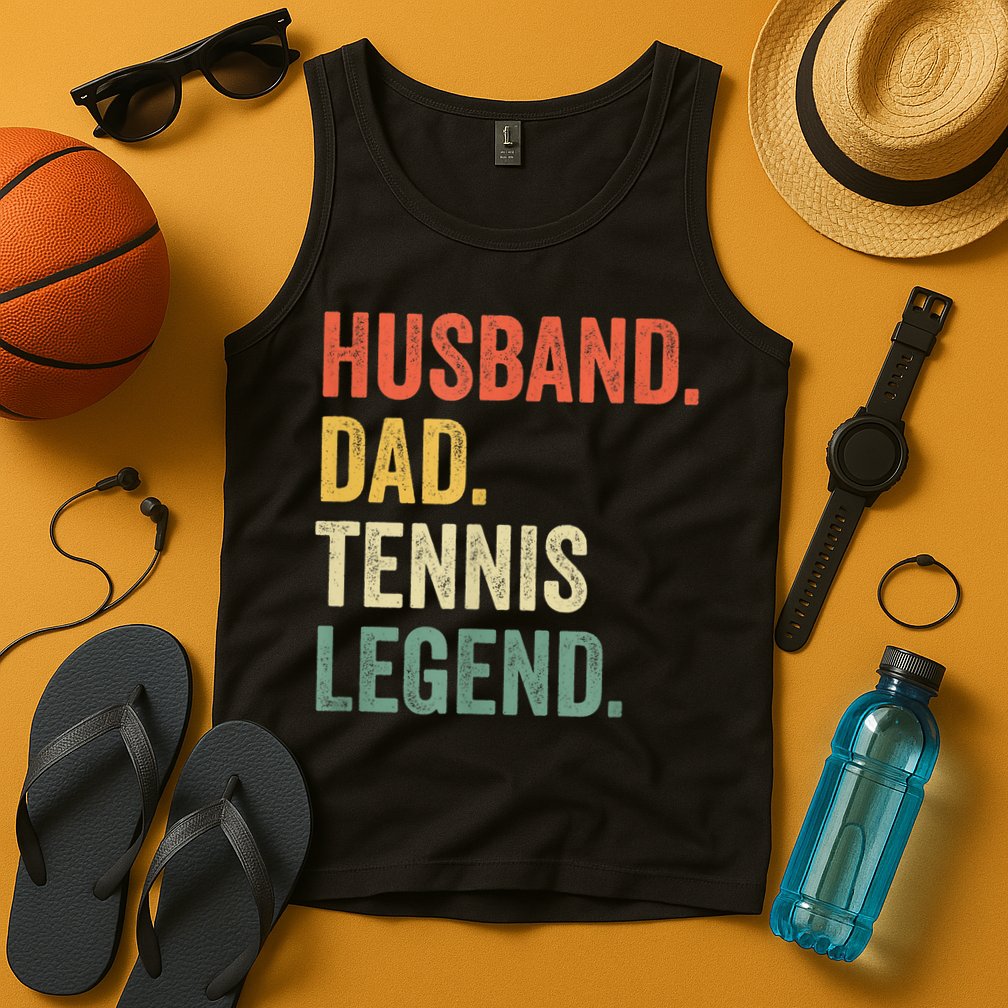 Mens Funny Tennis Player Husband Dad Tennis Legend Vintage TShirt Tank Top