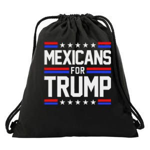 Mexicans For Trump 2024 Mexico Usa Friendship Flag President Drawstring Bag