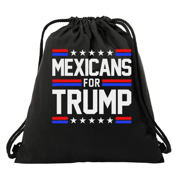 Mexicans For Trump 2024 Mexico Usa Friendship Flag President Drawstring Bag