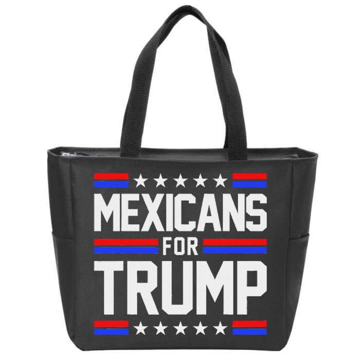 Mexicans For Trump 2024 Mexico Usa Friendship Flag President Zip Tote Bag