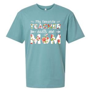 My Favorite Teacher Calls Me Mom Cute Floral Teacher Mom Gift Sueded Cloud Jersey T-Shirt