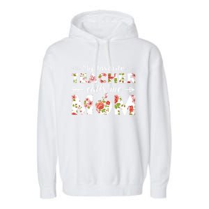 My Favorite Teacher Calls Me Mom Cute Floral Teacher Mom Gift Garment-Dyed Fleece Hoodie