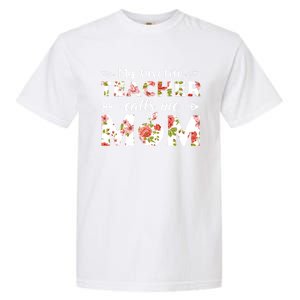 My Favorite Teacher Calls Me Mom Cute Floral Teacher Mom Gift Garment-Dyed Heavyweight T-Shirt