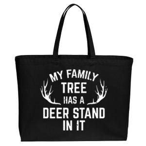 My Family Tree Has A Deer Stand In It Hunting Cotton Canvas Jumbo Tote