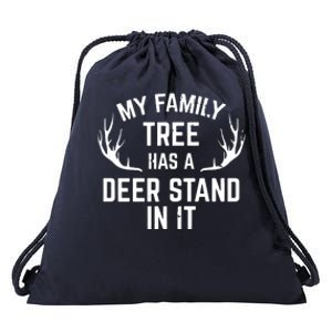 My Family Tree Has A Deer Stand In It Hunting Drawstring Bag