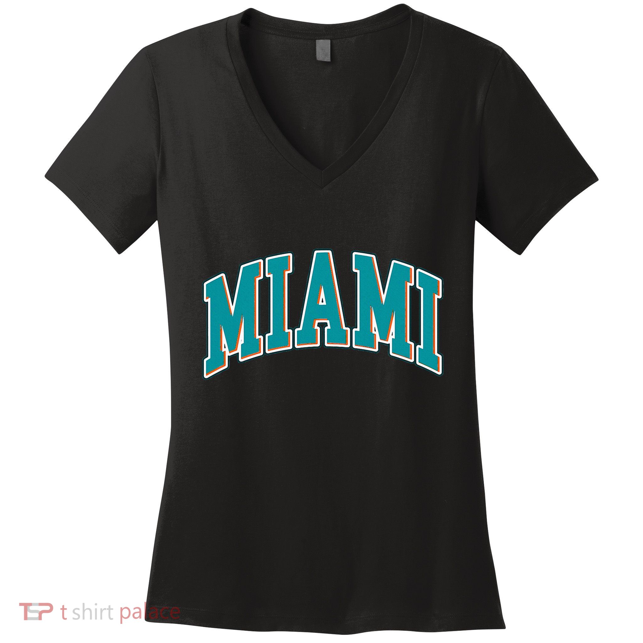 Miami Florida Throwback Design Print Classic Women's V-Neck T-Shirt