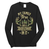 My Family Tree Has A Deer Stand In It Camo Hunting Vintage Long Sleeve Shirt